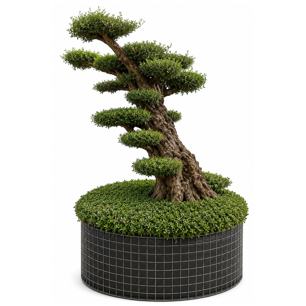 OPMR04T - Olea Europaea Pompón tumbado Ejemplar Malla Metálica (GENERICO [OPMR04T])