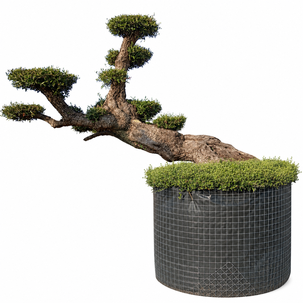 OPMR02T - Olea Europaea Pompón tumbado Ejemplar Malla Metálica